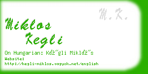 miklos kegli business card